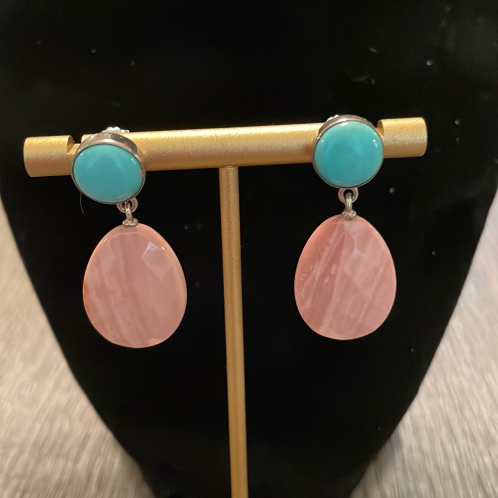 Opal and turquoise earrings